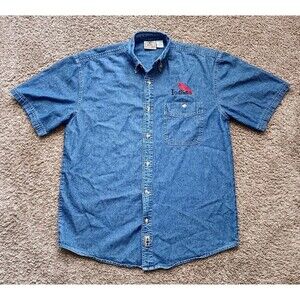 Indiana Cardinal  Button Up Shirt Men's Small  Blue Short Sleeve